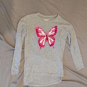 Place Gray Shirt with Pink‎ Butterfly